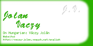 jolan vaczy business card