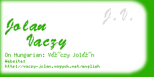 jolan vaczy business card